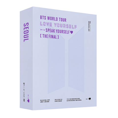 BTS -  WORLD TOUR ‘LOVE YOURSELF : SPEAK YOURSELF’ [THE FINAL] DVD