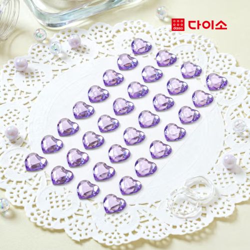 DAISO - Jewelry Heart Sticker Purple 16mm