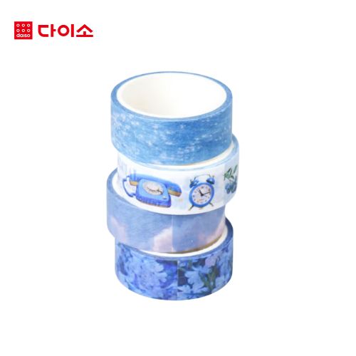 DAISO - Blue masking tape 15 mm × 4 m (4 pieces)