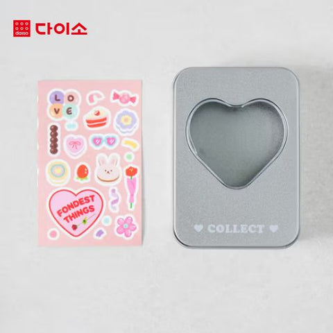 DAISO - Photocard Tincase (Stickers included) PINK