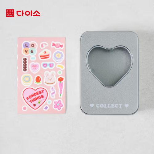 DAISO - Photocard Tincase (Stickers included) PINK