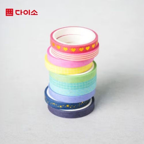 DAISO - Pattern masking tape 6 mm × 4 m (10 pieces)