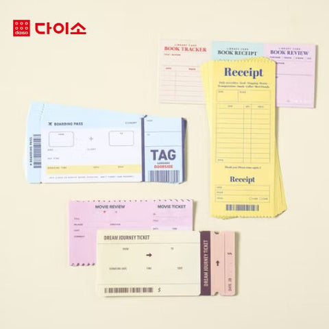 DAISO - Ticket memo paper (60 pieces)